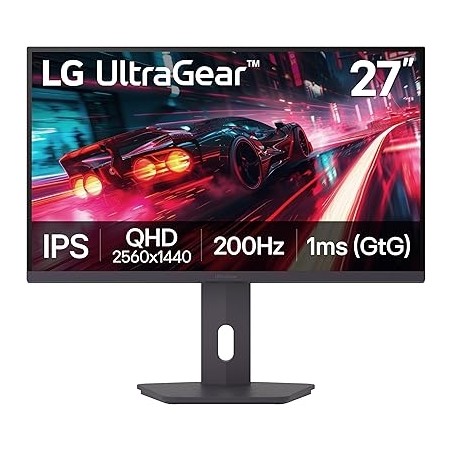 MONITOR LED LG UltraGear 27" IPS QHD 200Hz HDR400 FreeSync Premium HDMI DisplayPort VESA 100x100 27G610A-B