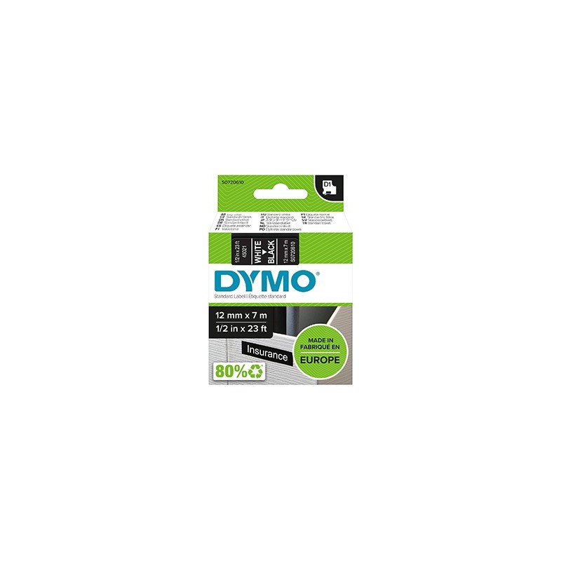 NASTRO ORIGINALE DYMO LETRATAG S0720610 D1 45021 Larghezza 12MM 7MT DYR-45021