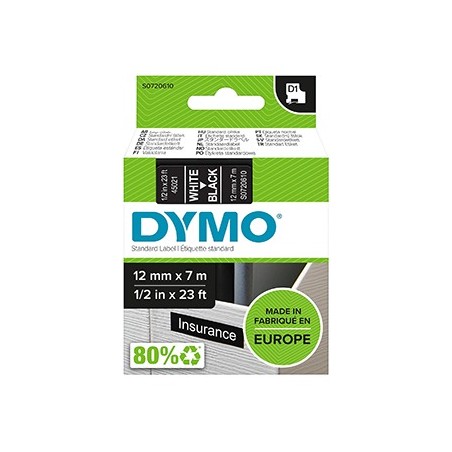 NASTRO ORIGINALE DYMO LETRATAG S0720610 D1 45021 Larghezza 12MM 7MT DYR-45021
