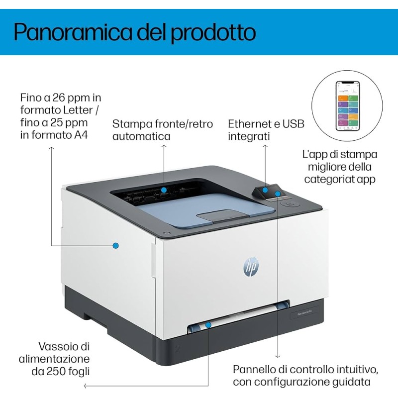 STAMPANTE LASER COLORE HP COLOR LASERJET 8D7L0A LaserJet Pro 3202dn 25 ppm DUPLEX