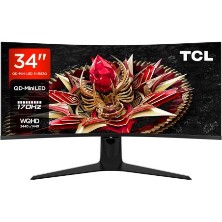 MONITOR LED TCL 34R83Q 34" Curvo MiniLED 21:9 Ultra WQHD 170Hz