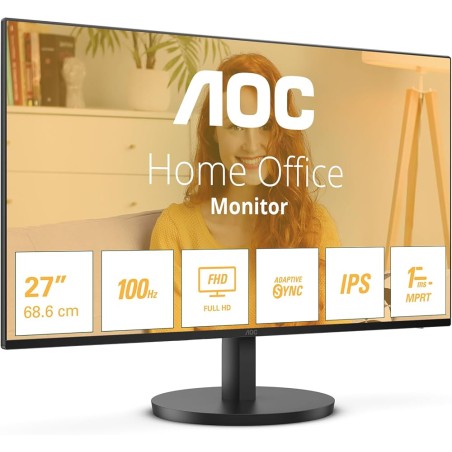 MONITOR LED AOC 23.8" IPS FullHD 1080p 100Hz Tempo di risposta 1ms 24B3HA2 Angolo di visione 178° Altoparlanti integrati