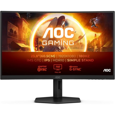 MONITOR LED AOC G4 24G4XE 23.8" LED Fast IPS FullHD 180Hz HDR10 Tempo di risposta 1 ms
