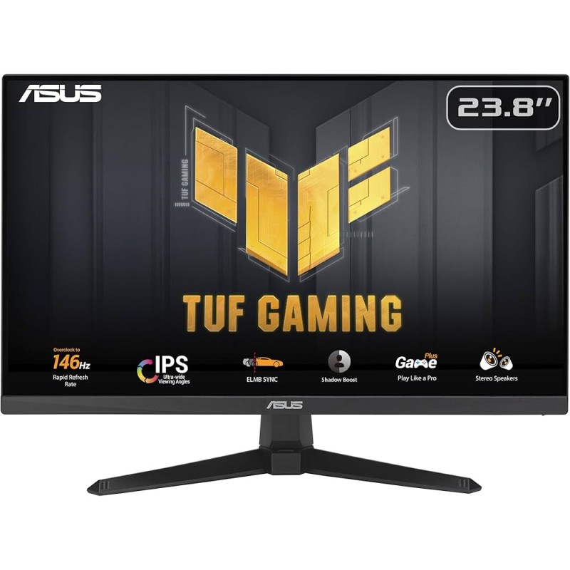 MONITOR GAMING ASUS TUF 23,8" LED FullHD 146Hz 90LM0BH0-B01171 VG249QE5A Tempo di risposta 1ms Altoparlanti integrati