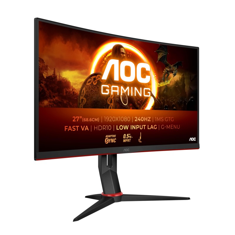 MONITOR LED AOC G4 C27G4ZXE CURVO 1500R LED Fast VA FullHD 280Hz HDR10 Tempo di risposta 1 ms