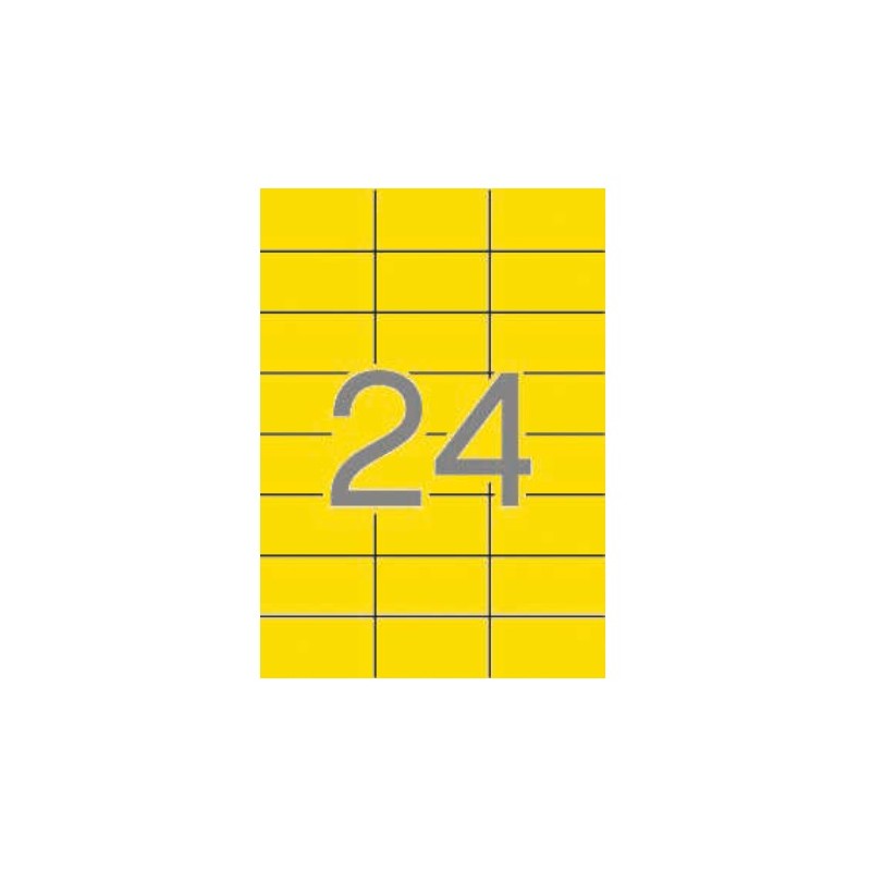 Confezione APLI 01437 480 etichette rettangolari 70x37 mm 20 fogli da 24 etichette Giallo