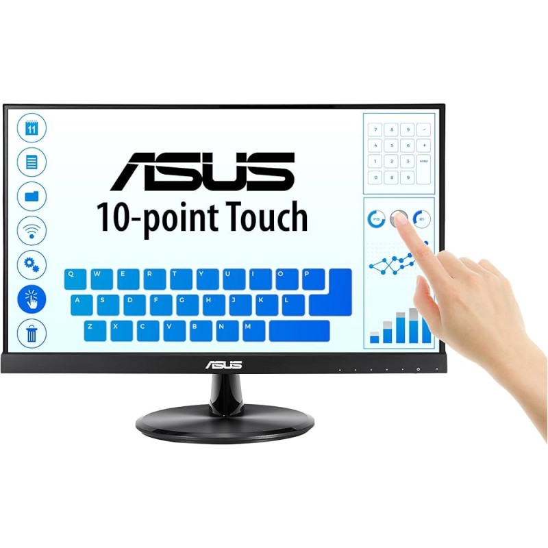 MONITOR LED TOUCHSCREEN ASUS VT229H IPS Full HD 1080p da 21,5" Supporto touch10 punti Tempo risposta 5 ms