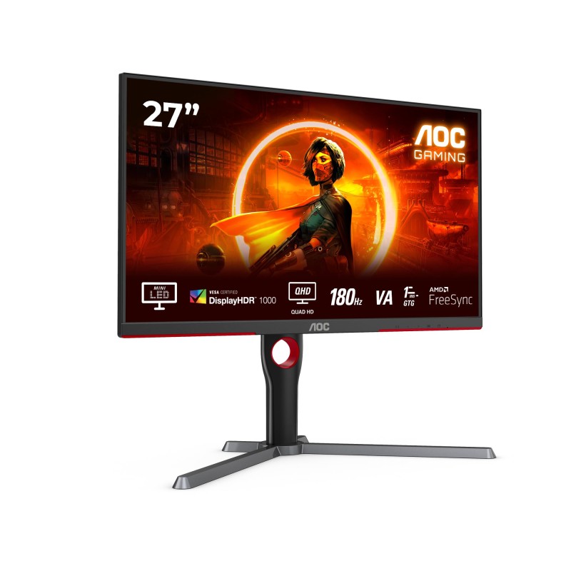 MONITOR MINILED AOC G3 27" VA QHD HDR1000 180Hz Q27G3XMN/BK Tempo di risposta 1 ms