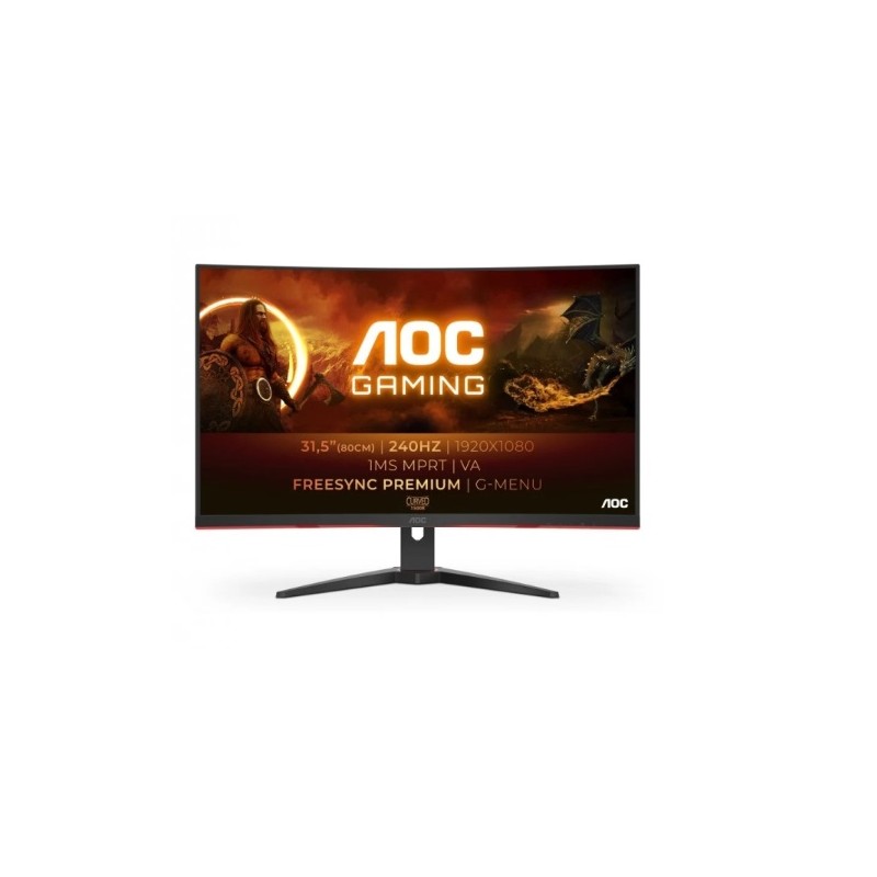 MONITOR LED AOC G4 CURVO 31,5" VA 1500R C32G2ZE/BK FullHD 240Hz FreeSync Premium tempo risposta 1ms angolo di visione di 178°