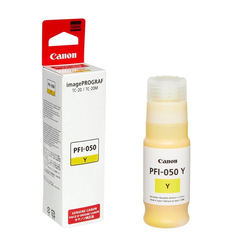 FLACONE INCHIOSTRO ORIGINALE PIGMENTATO CANON PFI050 PFI050Y GIALLO 5701C001 imagePROGRAF TC-20