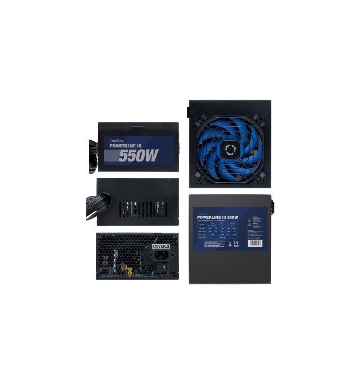 ALIMENTATORE COOLBOX POWERLINE III 550W ATX 12V PFC attivo Ventola da 120mm COO-FAPW3-550