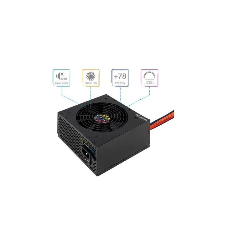 ALIMENTATORE TOOQ da 600 W formato ATX con PFC attivo VENTOLA 140MM TQAPOLO-600SP