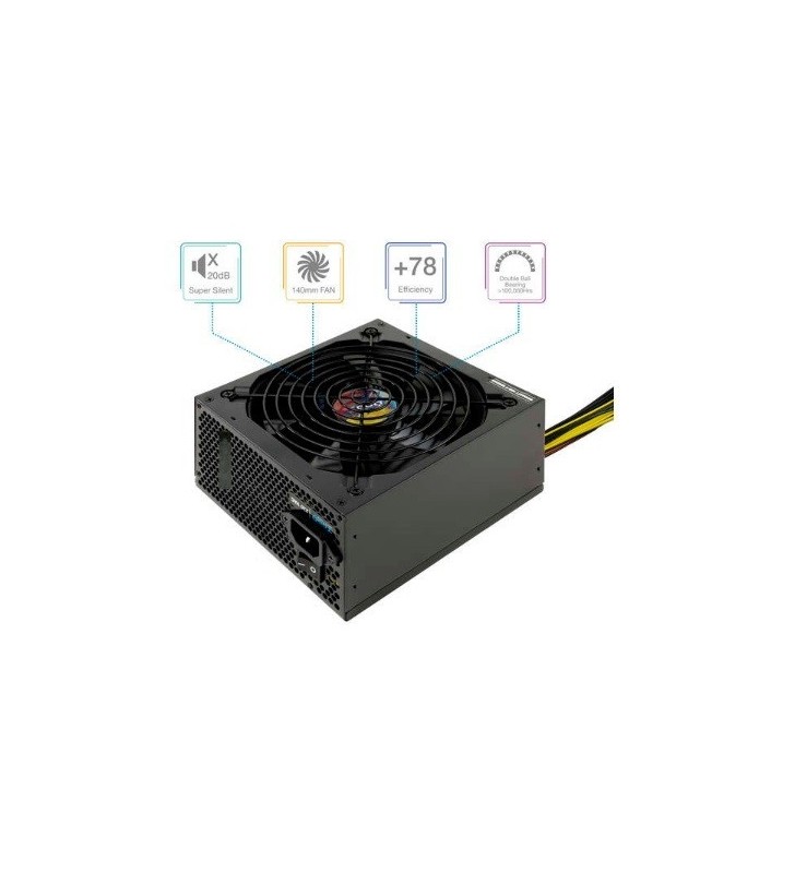 ALIMENTATORE TOOQ 650W ATX CON PCF ATTIVO NERO TQAPOLO-650SP VENTOLA 140MM