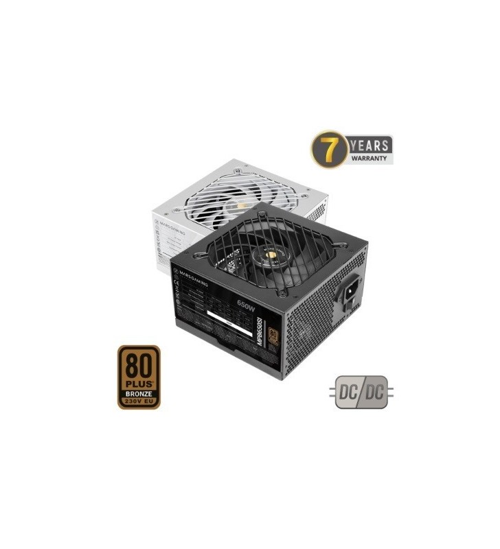 ALIMENTATORE MARS GAMING MPB650SI 650W  Certificazione 80 Plus Bronze Ventola 12cm 12 dB Nero