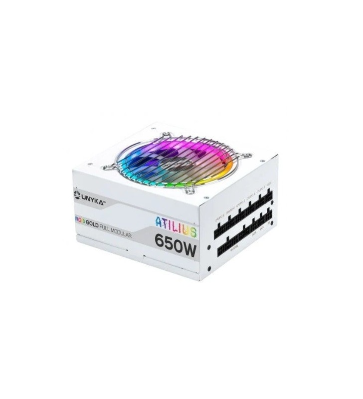 ALIMENTATORE UNYKACH ATILIUS RGB White 650W UK521204 ATX 2.31 Illuminazione RGB