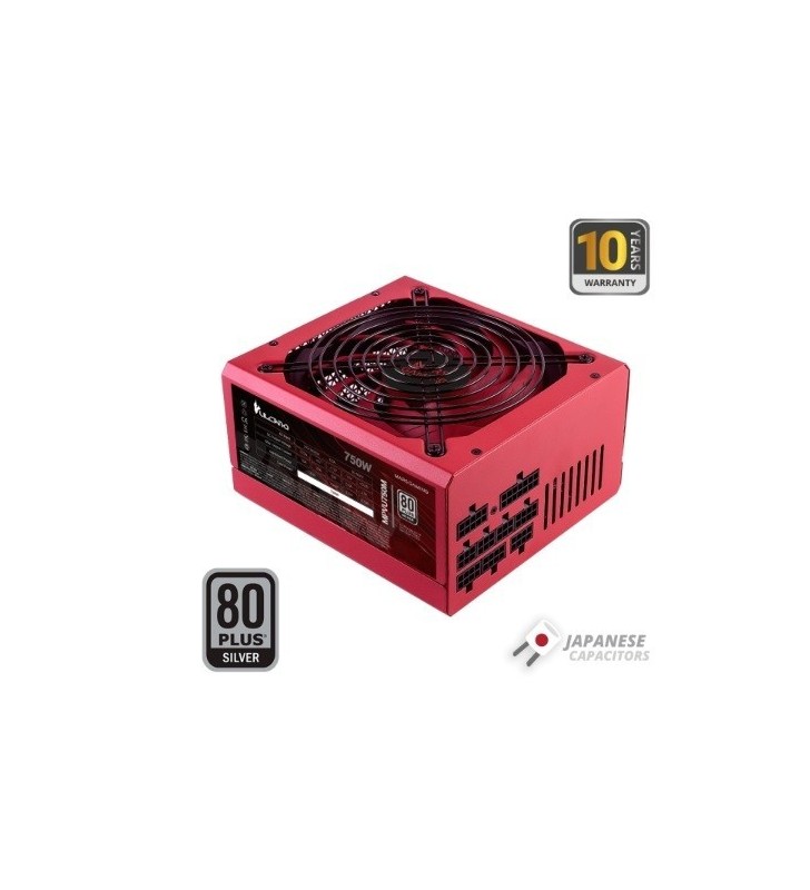 ALIMENTATORE MARS GAMING ATX MPVU750M 750W Certificazione 80 Plus Silver Modulare 14dB Rosso MPVU750M