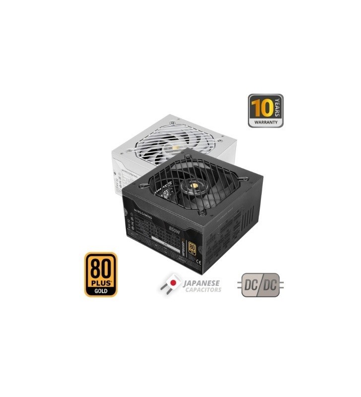 ALIMENTATORE MARS GAMING MPB850PSI 850W Certificazione 80 Plus Gold Modulare