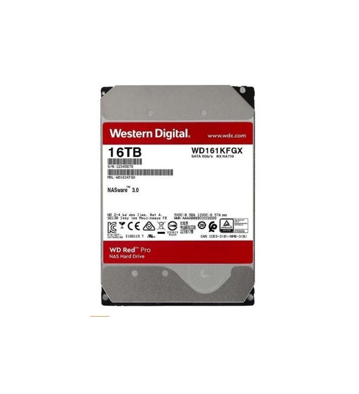 DISCO RIGIDO INTERNO HDD WD WESTERN DIGITAL WD161KFGX Red Pro da 3,5" 16 TB per NAS SATA3