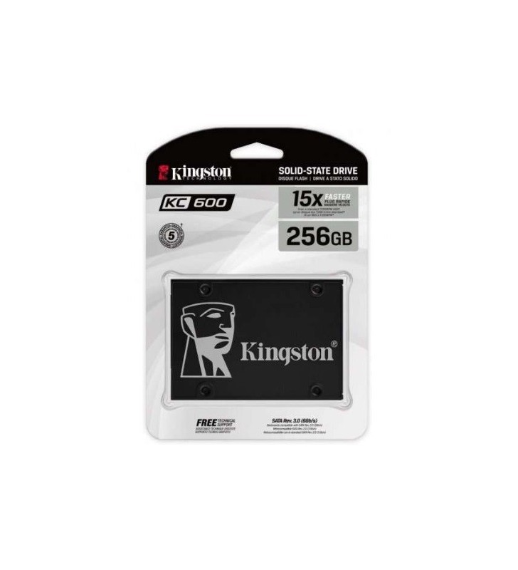 DISCO RIGIDO INTERNO SSD KINGSTON KC600 SSD 256GB 2.5" SATA3 NAND TLC 3D SKC600/256G