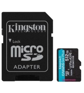 Scheda Memoria SDXC Kingston Canvas Go Plus da 512 GB UHS-I U3 V30 Classe 10 200 MB/s con adattatore SDCG4/512GB
