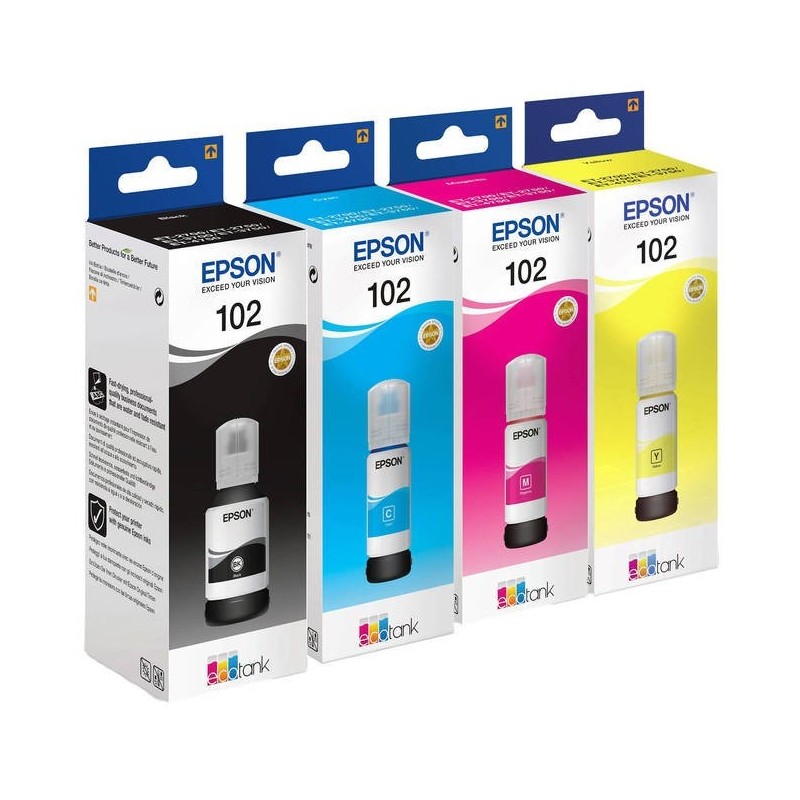 CARTUCCIA FLACONE INCHIOSTRO EPSON C13T03R440 102 GIALLO T102Y EcoTank ET-2700