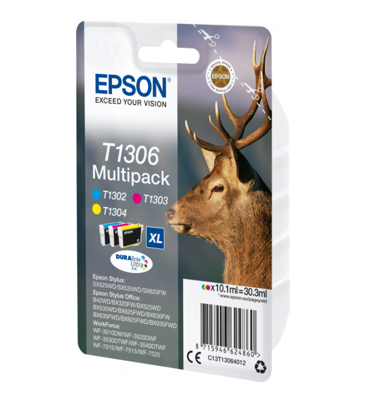 MULTIPACK ORIGINALE EPSON C13T13064012 T1306 CY MA YE