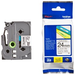 NASTRO ETICHETTE LAMINATE ORIGINALI BROTHER TZE-251 TZE251 24MM 8MT TZ-251