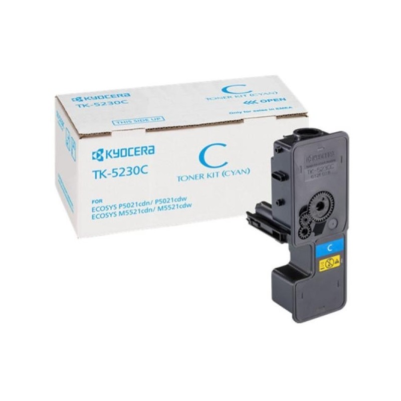 TONER ORIGINALE KYOCERA 1T02R9CNL0 TK-5230C TK5220C TK5230C CIANO Ecosys M5521 2.2K