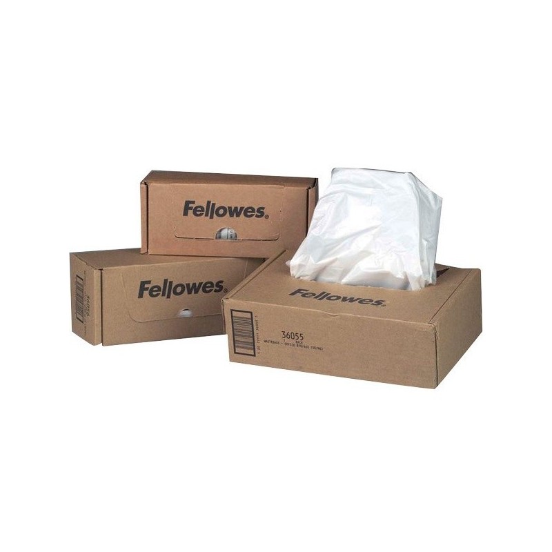 Confezione da 50 sacchetti per rifiuti Fellowes per Trituratori/DistruggiDocumenti 50-75litri - 36054